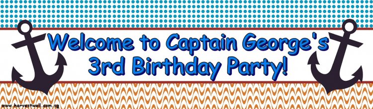 Captain Birthday Customized Banner